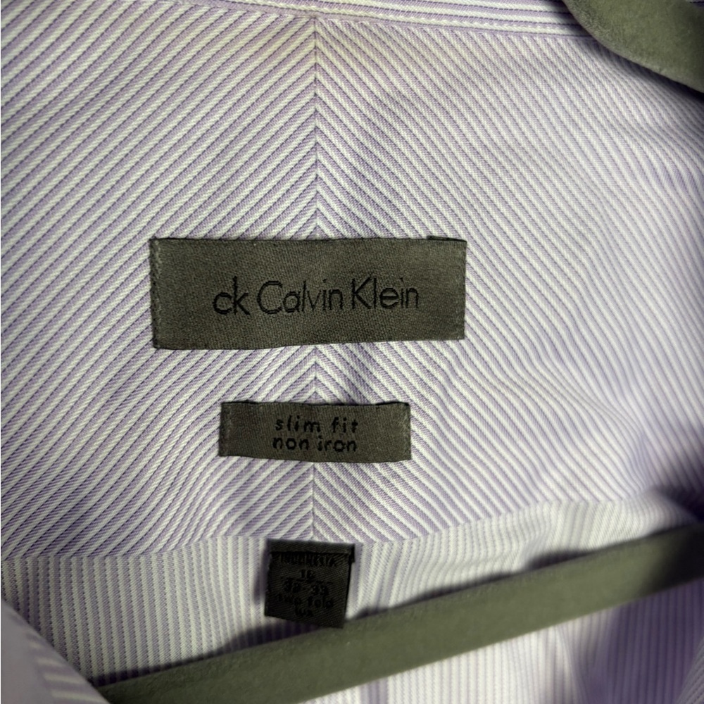 Calvin Klein Men's Light Lavender Stripe Dress Shirt